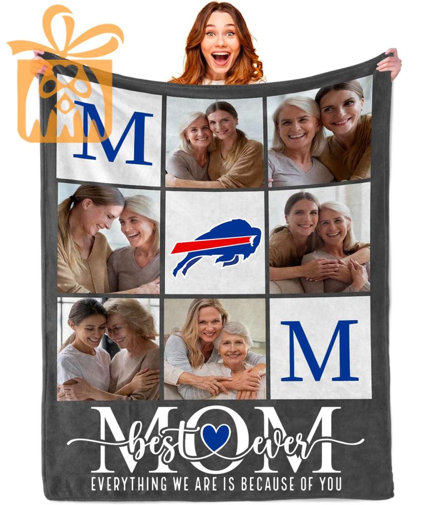 Best Mom Ever Custom Buffalo Bills Blanket – Personalized NFL Mother’s Day Gift with Photos