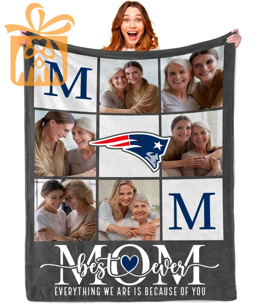 Best Mom Ever Custom New England Patriots Blanket – Personalized NFL Mother’s Day Gift with Photos