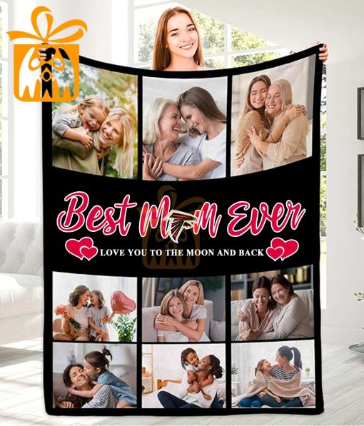 Best Mom Ever Custom NFL Atlanta Falcons Blankets with Pictures – Perfect Mother’s Day Gift