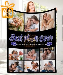 Best Mom Ever Custom NFL Baltimore Ravens Blankets with Pictures Perfect Mothers Day Gift