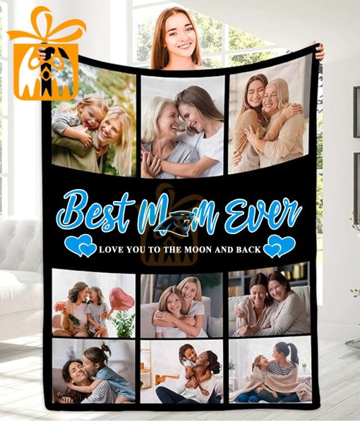 Best Mom Ever Custom NFL Carolina Panthers Blankets with Pictures – Perfect Mother’s Day Gift