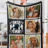 Best Mom Ever – Custom NFL Carolina Panthers Blankets with Pictures for Mother’s Day Gift