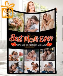 Best Mom Ever Custom NFL Chicago Bears Blankets with Pictures Perfect Mothers Day Gift