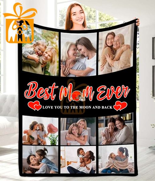 Best Mom Ever Custom NFL Cleveland Browns Blankets with Pictures – Perfect Mother’s Day Gift