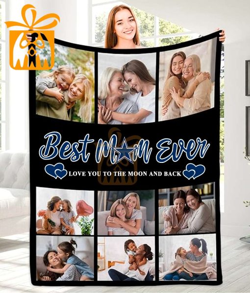 Best Mom Ever Custom NFL Dallas Cowboys Blankets with Pictures – Perfect Mother’s Day Gift