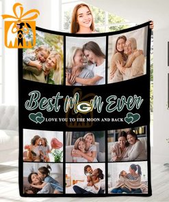 Best Mom Ever Custom NFL Green Bay Packers Blankets with Pictures Perfect Mothers Day Gift