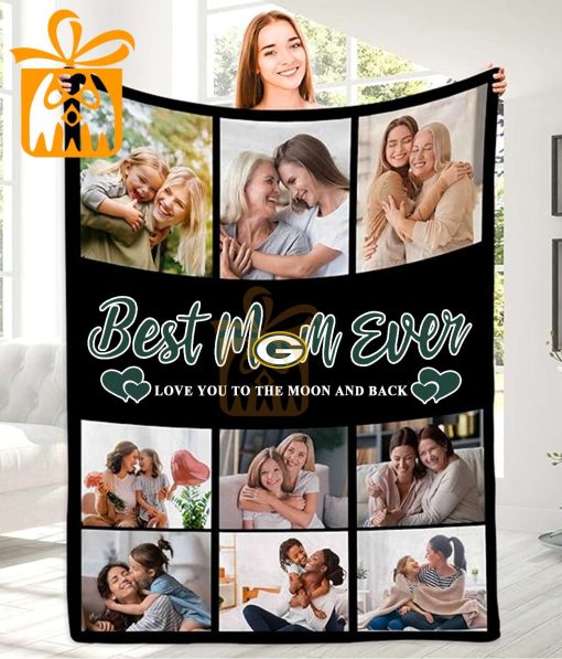 Best Mom Ever Custom NFL Green Bay Packers Blankets with Pictures – Perfect Mother’s Day Gift