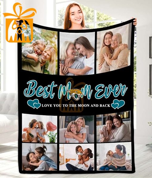 Best Mom Ever Custom NFL Jacksonville Jaguars Blankets with Pictures – Perfect Mother’s Day Gift