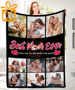 Best Mom Ever Custom NFL Kansas City Chiefs Blankets with Pictures Perfect Mothers Day Gift