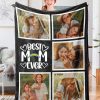 Best Mom Ever – Custom NFL Los Angeles Chargers Blankets with Pictures for Mother’s Day Gift