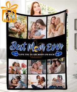 Best Mom Ever Custom NFL Los Angeles Rams Blankets with Pictures Perfect Mothers Day Gift