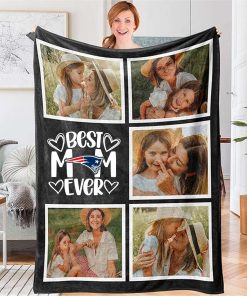 Best Mom Ever Custom NFL New England Patriots Blankets with Pictures for Mothers Day Gift 1