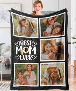 Best Mom Ever Custom NFL Washington Commanders Blankets with Pictures for Mothers Day Gift 1