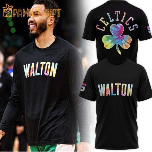 Bill Walton Celtics Tie Dye Hoodie with Clover Back