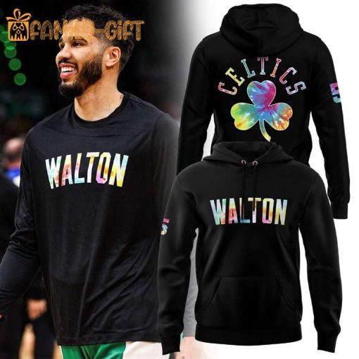 Bill Walton Celtics Tie Dye Hoodie with Clover Back