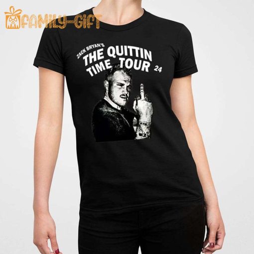 The Quittin Time Tour 24 Shirt Zach Bryan Middle Finger
