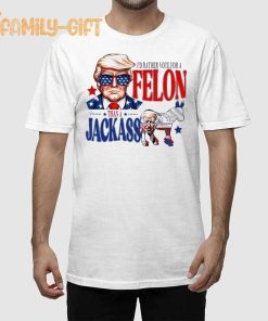 Trump I’d Rather Vote For A Felon Than A Jackass Biden T Shirt