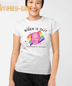 Biden Is Out Pride T Shirt Funny Political LGBTQ+ Parody Tee 1