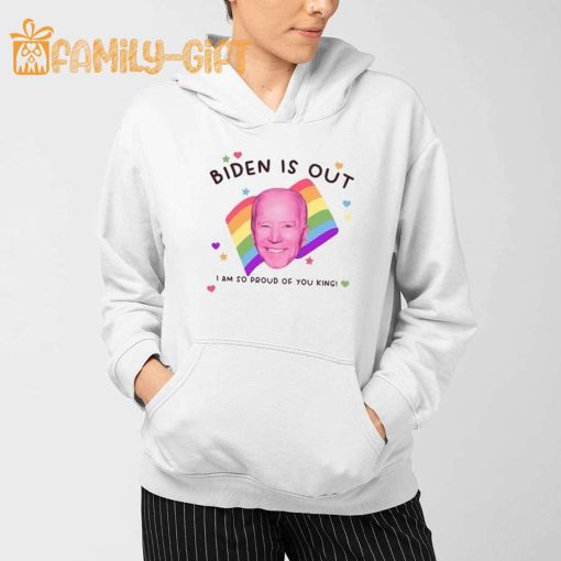 Biden Is Out Pride T-Shirt – Funny Political LGBTQ+ Parody Tee