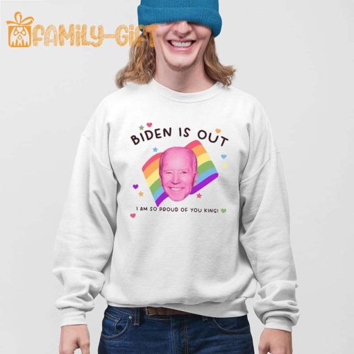 Biden Is Out Pride T-Shirt – Funny Political LGBTQ+ Parody Tee