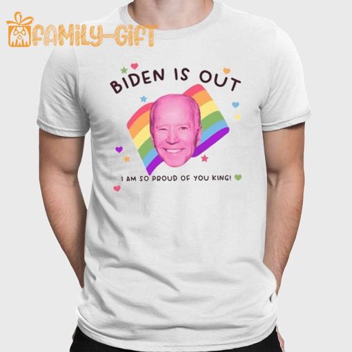 Biden Is Out Pride T-Shirt – Funny Political LGBTQ+ Parody Tee