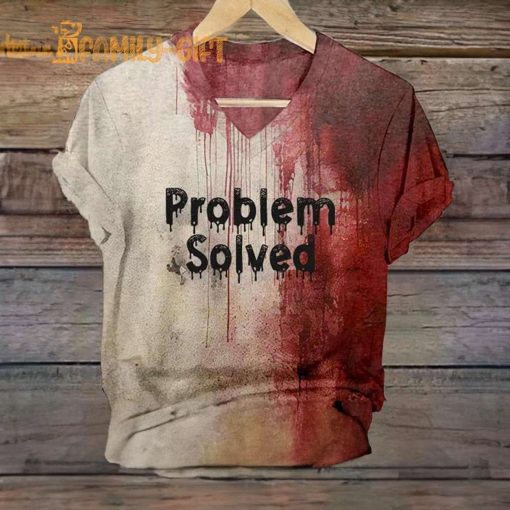 Bloody Problem Solved Halloween Print Shirt – Bloody Halloween Apparel