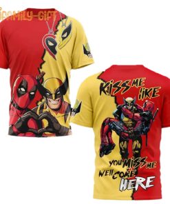 Deadpool Wolverine Kiss Me Like You Miss Me T Shirt Comic Book Tee 1