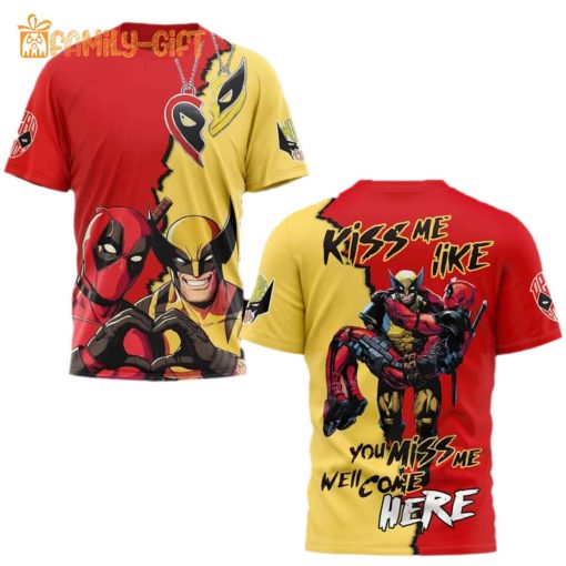 Deadpool Wolverine Kiss Me Like You Miss Me T-Shirt – Comic Book Tee