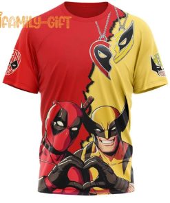 Deadpool Wolverine Kiss Me Like You Miss Me T Shirt Comic Book Tee 2