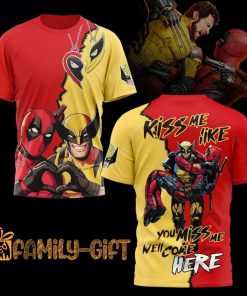 Deadpool Wolverine Kiss Me Like You Miss Me T Shirt Comic Book Tee