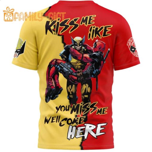 Deadpool Wolverine Kiss Me Like You Miss Me T-Shirt – Comic Book Tee