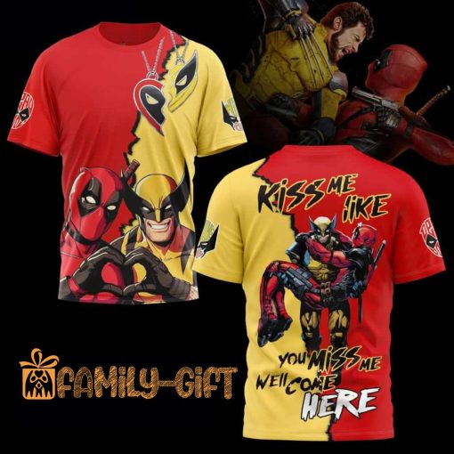 Deadpool Wolverine Kiss Me Like You Miss Me T-Shirt – Comic Book Tee