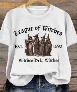 Halloween League of Witches T-Shirt – Witches Help Witches Casual Tee