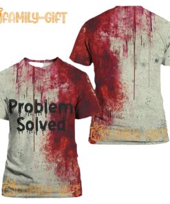 Halloween T-Shirt – Bloody Problem Solved Print Tee