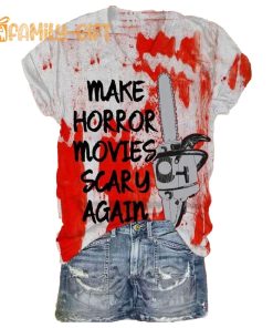 Horror Movie Quote Women’s T-Shirt – Scary Chainsaw Design Tee