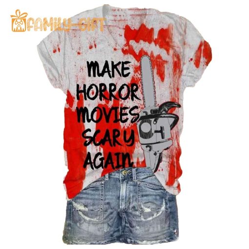 Horror Movie Quote Women’s T-Shirt – Scary Chainsaw Design Tee