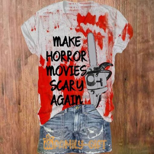 Horror Movie Quote Women’s T-Shirt – Scary Chainsaw Design Tee