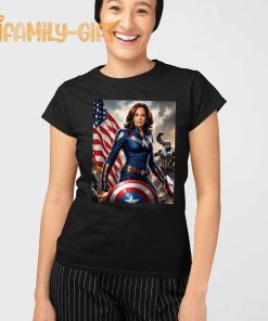 Kamala Harris Captain America Parody T Shirt Funny Political Superhero Tee 1