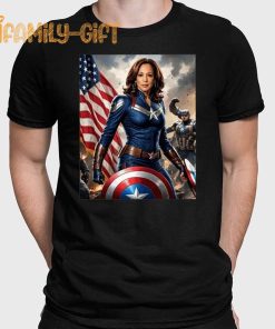 Kamala Harris Captain America Parody T-Shirt – Funny Political Superhero Tee