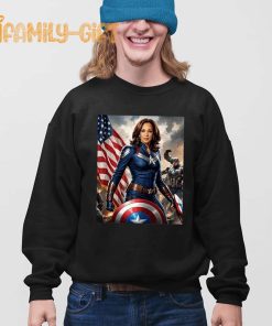 Kamala Harris Captain America Parody T Shirt Funny Political Superhero Tee 3