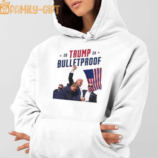 Trump 2024 Bulletproof T-Shirt – Bold Shooting Rally Political Apparel