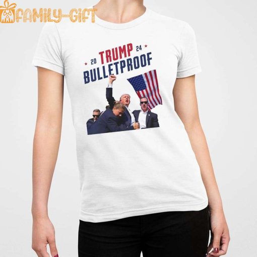 Trump 2024 Bulletproof T-Shirt – Bold Shooting Rally Political Apparel