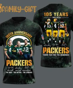 105th Anniversary Packers Shirt Brett Favre, Bart Starr, Aaron Rodgers Legends Tee 1