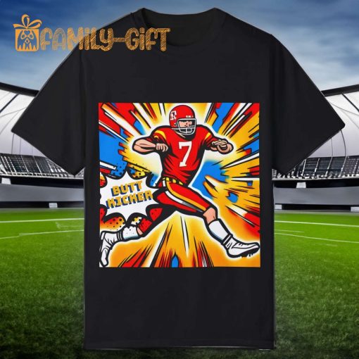 Harrison Butker #7 Comic Superhero Kansas City Chiefs T-Shirt – NFL Fan Apparel