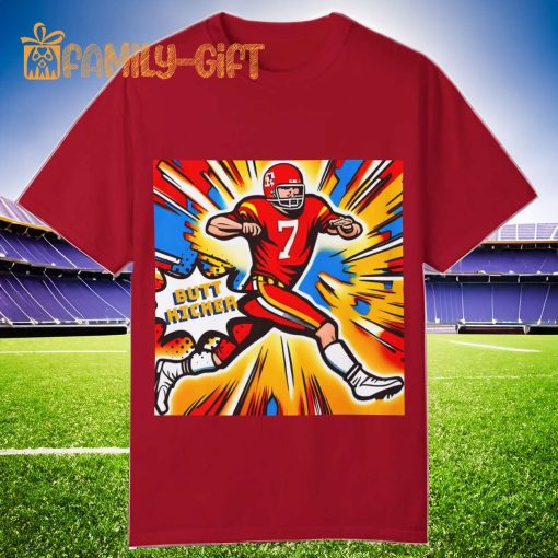 Harrison Butker #7 Comic Superhero Kansas City Chiefs T-Shirt – NFL Fan Apparel