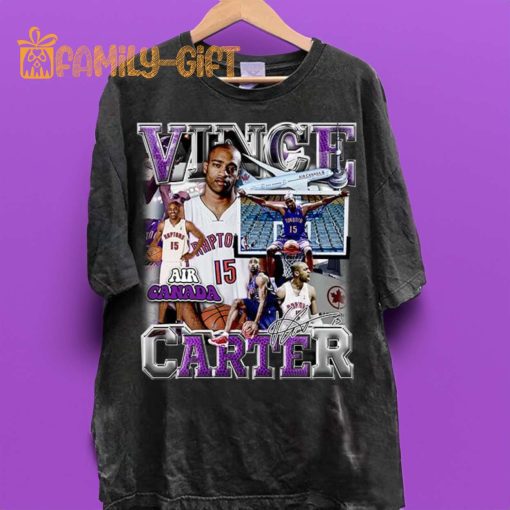 Vintage 90s Vince Carter Graphic T-Shirt – Retro Unisex Basketball Tee for Fans