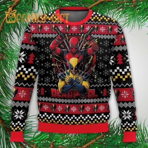 Deadpool X Wolverine Ugly Christmas Sweater – Funny Marvel Holiday Jumper