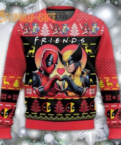 Deadpool and Wolverine Friends Ugly Christmas Sweater Marvel Heroes Holiday Sweater 1