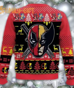 Deadpool and Wolverine Friends Ugly Christmas Sweater Marvel Heroes Holiday Sweater 2