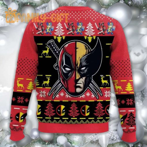 Deadpool and Wolverine Friends Ugly Christmas Sweater – Marvel Heroes Holiday Sweater